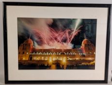 Framed Photograph of Old Wembley Twin Towers - mounted and framed under glass size #50cm x 65cmm