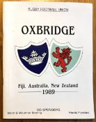 Scarce 1989 Oxbridge Rugby Tour to Fiji, Australia and NZ Rugby Brochure: Attractive, detailed,