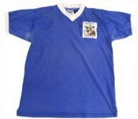 SCORE DRAW official retro match shirt 1956 FAC S/F Birmingham City; blue, white collar, short