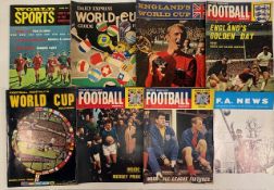 Collection of 1966 England World Cup Victory magazines including Daily Express World Cup Guide,