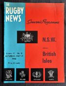 Scarce 1966 British and I Lions Rugby Programme v New South Wales: Sydney Rugby News edition. 20pp