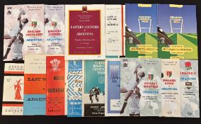 1976-1996 Argentina in the UK Rugby Programmes (14): 1976 v E Wales, W Wales, Cardiff and Wales;