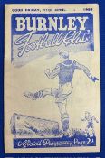 1951/52 Stoke City v Manchester United Division 1 match programme 11 April 1952; fair/good (1)