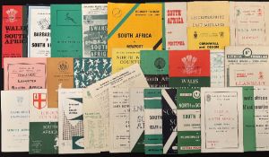 1951-70 S Africa in the UK Rugby Programmes (30): 51-2 v Llanelli; 60-1 v S Counties, Oxford Univ,