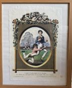 Rugby Book Illustration 20th c, mf&g, ‘William Webb Ellis’: Colourful, 22” x 18” overall, in light