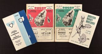1960-64 S African Interest Special Rugby Programmes (4): 1960 S Africa and Transvaal v NZ, some