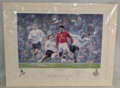 Ryan Giggs Manchester United signed Keith Fearon Print, No.83 /495, signed by Ryan Giggs and