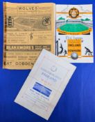 1936-1956 International Football Programmes Held at Wolves Wolverhampton Wanderers Molineux, v Wales