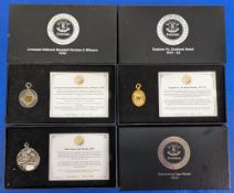 3x The Everton Collection Replica Winners Medals, Barcelona Cup medal 1924, England v Scotland medal