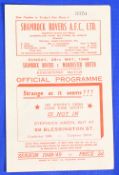 1949 Shamrock Rovers v Manchester United tour match programme 29 May 1949 4 pages, light mark to