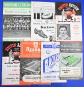 Selection of Manchester United programmes homes 1955/56 WBA, Blackpool; aways 1954/55 Arsenal,