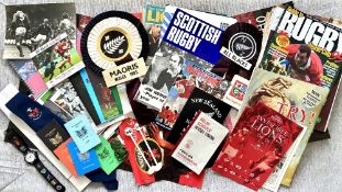 Large Rugby Miscellany (Qty): What a lot – in both senses! Posters, programmes, papers, photos,