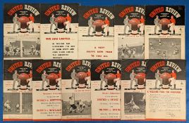 1952/53 Manchester United home match programmes Chelsea, Arsenal, Stoke City, Sunderland, Bolton