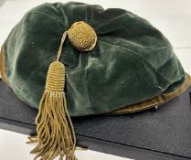 1934-6 QMS Rugby Honours Cap: Queen Mary’s School? Or…? Lovely mid-green peakless cap with gold