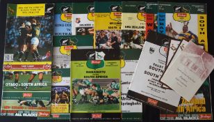 1994 S Africa to NZ Full Set of Tour Rugby Programmes (14+): Relations resumed and what a set of