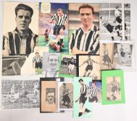 Newcastle United FAC Finals 1951, 1952, 1955, era collection of player autographs on cards, pictures