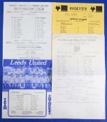 Manchester United 1980/81 reserves aways Leeds United, Wolves, Burnley, WBA; fair/good. (4)
