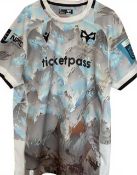 2024-5 Ospreys James Ratti Match worn no.4 Rugby Jersey: Large colourful (!) example, fully