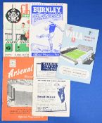 1949/50 Manchester United away match programmes Fulham, Barnsley, Aston Villa, Manchester City,
