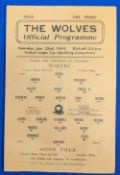 1944 Wolverhampton Wanderers Wolves Single Sheet War Football Programme v Aston Villa for this