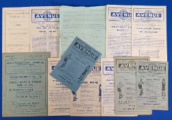 1938-1962 Non-League Walthamstow Avenue FC Football Programmes with good Dulwich Hamet interest, v