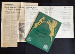 1962 British and I Lions in S Africa 1st Test Rugby Programme: The super double issue for the