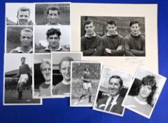 Manchester United b&w photographs Frank O’Farrell, Willie Morgan, Ted Macdougall, Carlo Sartori, Ian