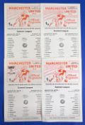 Manchester United 1974/75 reserves homes Coventry City, Wolves, Manchester City, Everton; fair/good.