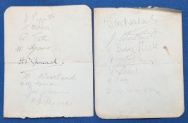 1930s Stoke City signed autograph pages, 15 assorted signatures inc Billy Spencer, Stanley