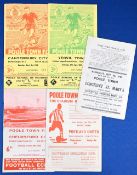 Selection of Poole Town home programmes 1946/47 Longfleet St Mary’s, 1956/57 Portland Utd, 1961/62