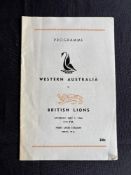 Vary scarce 1966 British and I Lions Rugby Programme v Western Australia: Simple, straightforward
