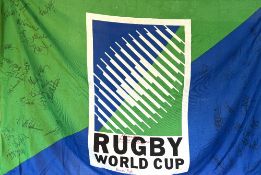 Rare RWC 1999 Huge Official Flag Signed by Australian/French Final Squads etc: What a find, both