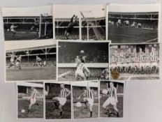 1969-1970 Stoke City black and white Photographs, including a signed team photo and two players,