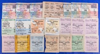 1954-1985 Rugby League Cup Final Ticket Stubs, 1954, 1955 x2, 1959 x2 (one has old tape to edges),