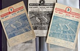 1935-2019 Services Rugby Programmes, Army v Navy etc (33): Issues from 1935 (poor), 36 (cr), 46, 48,