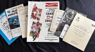 1962 to 1994 England Rugby Programmes Miscellany (7): France v England 1980 and 82; Canada v