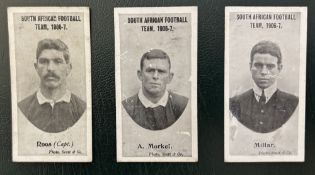 1906 Taddy Cards, S African Football Team (3): Scarce issues, these three from the set featuring