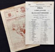 1947 English County Championship Final Rugby Programmes (2): Both issues, for the original 8-all