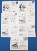 7x 1973 Signed Football FDC covers, Bolton v Hull Roy Greaves, Warwick Rimmer, Liverpool v
