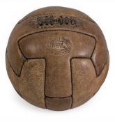 Period T-Panel Leather Football, Sugden Bros Warrington Sports Outfitters, with original lacing,