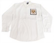 TOFFS retro match shirt 1948 Blackpool FAC Final; white, fold down collar, badged, long sleeved;