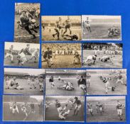 1950-1960s Wigan Rugby League Press Action Photographs by T Gerrard, with notes to backs - 11