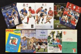1955-2019 Italy, Mostly Home, Rugby Programmes (10): v England 2004 and away at London Counties,