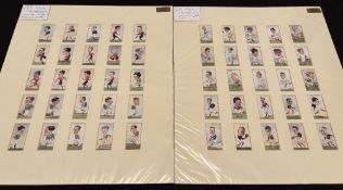 1929 Large mounted set of Wills Rugby Cigarette Cards (2 boards): Great pair of identically sized