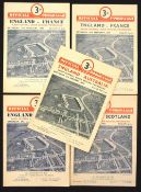 1948-51 England Rugby Programmes (5): Quintet of Twickers issues for Australia 1948 and for France