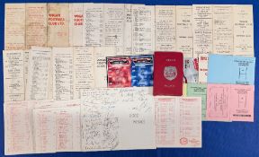 1960-1990s Wigan Rugby League Fixture Lists, membership cards and ephemera, with noted items of a