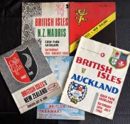 1966 British and I Lions in NZ Rugby Programmes (5): 1st and 2nd Tests, and v Taranaki, Auckland and