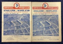 1949 and 1951 England v Scotland Rugby Programmes (2): Usual folds and a little wear but generally