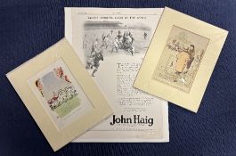 Punch and Sphere Rugby Cartoons and Ad 1926 (3): Two smaller mounted, Punch rugby cartoons, one