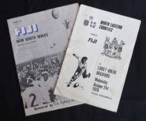 1970 and 76 Fiji Rugby Programmes (2): v NE Counties (Bradford) 1970 and v NSW at Sydney, 1976. VG